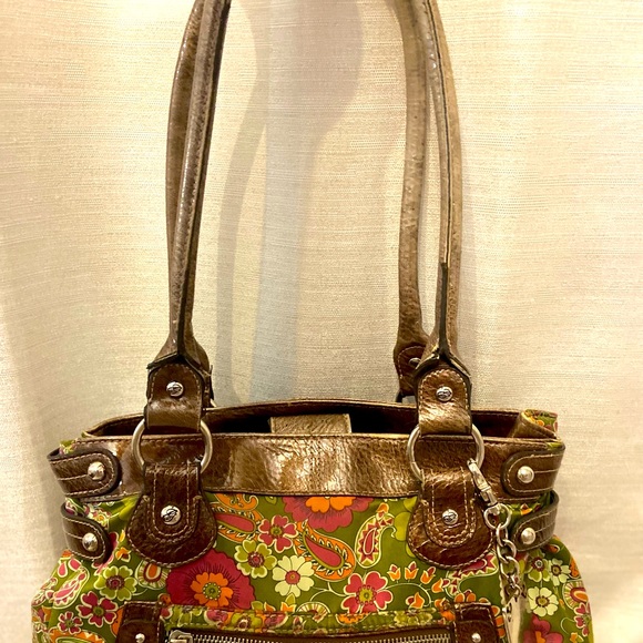 Jenna De Rossi Green Floral Shoulder Bag - Picture 8 of 11